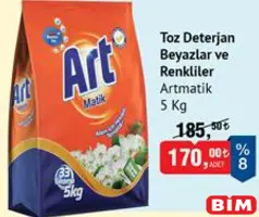 ARTMATİK TOZ DETERJAN BEYAZLAR VE RENKLİLER 5 KG
